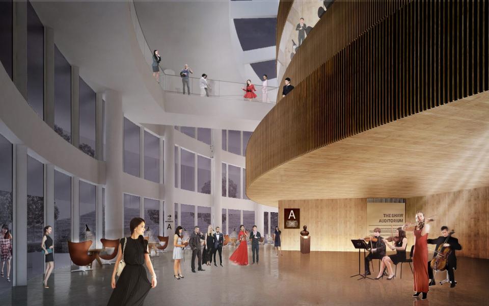 Perspective of the Lobby of the Shaw Auditorium